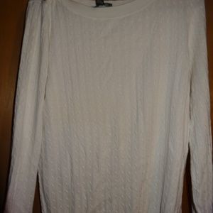 Women's Lauren Ralph Lauren White Sweater Size XL